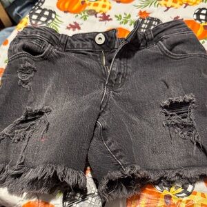 art class Black Distressed Denim Shorts